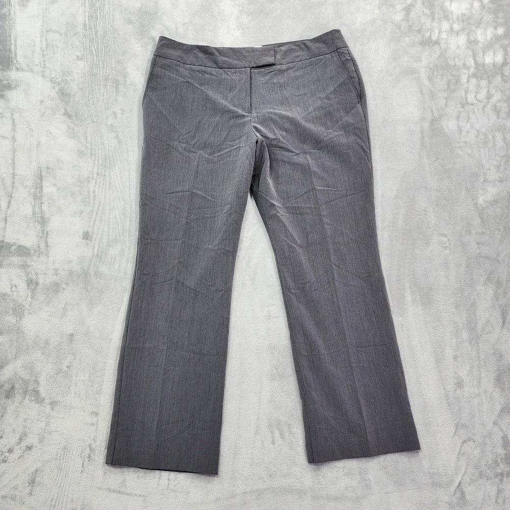 Covington Pants Womens 16 SHORT Gray Lynda High Rise Trouser Leg Stretch Office